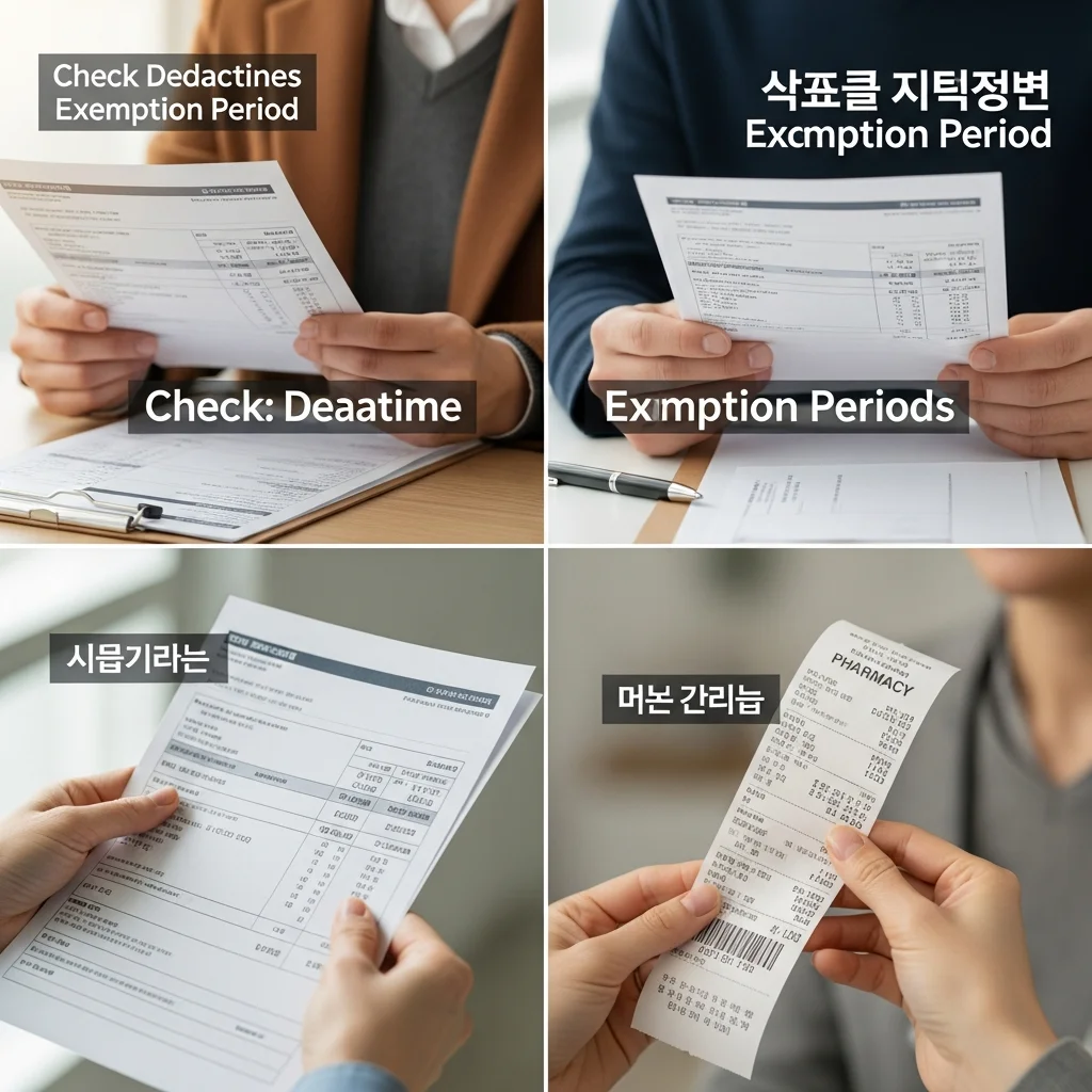 자기부담금과 면책기간 확인하기